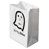 Niedlich Spooky Ghost Boo Mittlere Geschenktüte (Rückseite Schrägansicht)