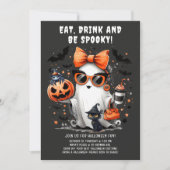 Niedlich Spooky Ghost Halloween-Party Einladung (Vorderseite)