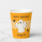 Niedlich Spooky Ghost Halloween Teen Geburtstag Pappbecher (Rückseite)