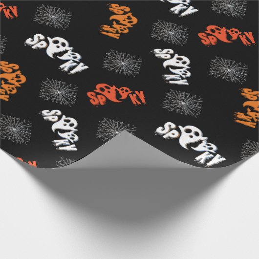 Niedlich Spooky Ghost Pattern Halloween Geschenke Geschenkpapier (Ecke)