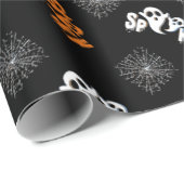 Niedlich Spooky Ghost Pattern Halloween Geschenke Geschenkpapier (Rolleneckpunkt)