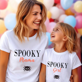 Niedlich Spooky Girl Family Halloween Spider T-Shirt