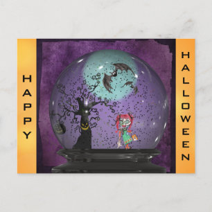 Niedlich Spooky Gothic Halloween Postkarte
