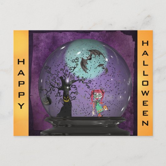 Niedlich Spooky Gothic Halloween Postkarte (Vorderseite)
