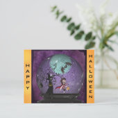 Niedlich Spooky Gothic Vampire Halloween Postkarte (Stehend Vorderseite)