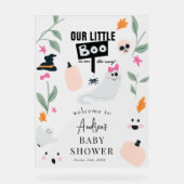 Niedlich Spooky | Halloween Baby Duschzeichen Acrylschild (Vorderseite)