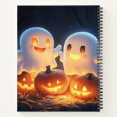 Niedlich Spooky Halloween Cartoon Ghosts Glows Pum Notizblock (Rückseite)