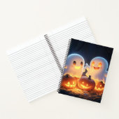 Niedlich Spooky Halloween Cartoon Ghosts Glows Pum Notizblock (Innenseite)