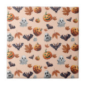 Niedlich Spooky Halloween Fall Fliese (Vorderseite)