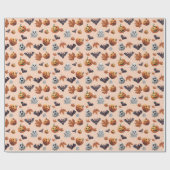 Niedlich Spooky Halloween Fall Geschenkpapier (Flach)