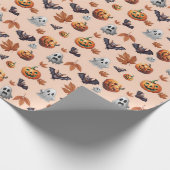Niedlich Spooky Halloween Fall Geschenkpapier (Ecke)