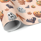 Niedlich Spooky Halloween Fall Geschenkpapier (Rolleneckpunkt)