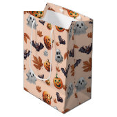 Niedlich Spooky Halloween Fall Mittlere Geschenktüte (Vorderseite Schrägansicht)