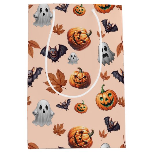 Niedlich Spooky Halloween Fall Mittlere Geschenktüte (Vorderseite)
