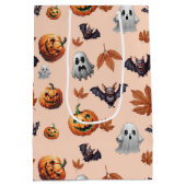 Niedlich Spooky Halloween Fall Mittlere Geschenktüte (Rückseite)