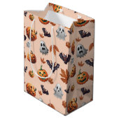Niedlich Spooky Halloween Fall Mittlere Geschenktüte (Rückseite Schrägansicht)