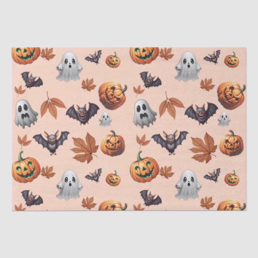 Niedlich Spooky Halloween Fall Seidenpapier (Vorderseite)