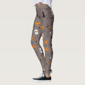 Niedlich Spooky Halloween Geister und Kürbismuster Leggings (Links)