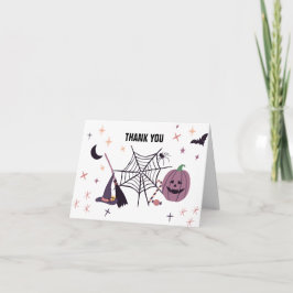 Niedlich Spooky | Halloween-Kinderdusche Dankeskarte