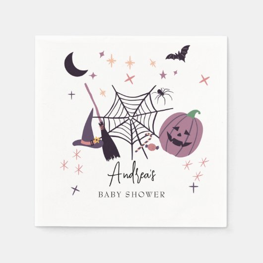Niedlich Spooky | Halloween-Kinderdusche Serviette (Vorderseite)