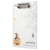 Niedlich Spooky Halloween Pumpkin Spider Webstars Klemmbrett (Links)