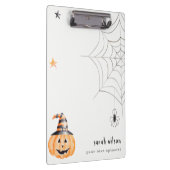 Niedlich Spooky Halloween Pumpkin Spider Webstars Klemmbrett (Rechts)