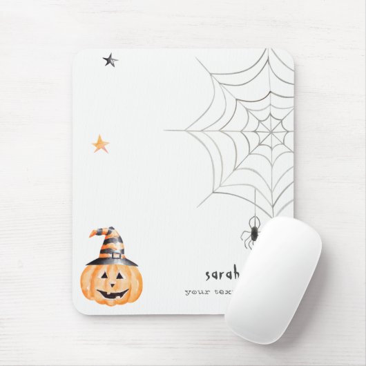 Niedlich Spooky Halloween Pumpkin Spider Webstars Mousepad (Mit Mouse)