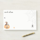 Niedlich Spooky Halloween Pumpkin Spider Webstars Post-it Klebezettel (Auf Schreibtisch)