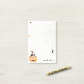 Niedlich Spooky Halloween Pumpkin Spider Webstars Post-it Klebezettel (Auf Schreibtisch)