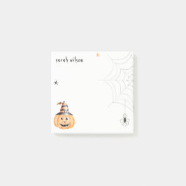 Niedlich Spooky Halloween Pumpkin Spider Webstars Post-it Klebezettel