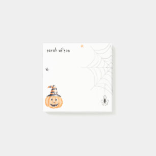 Niedlich Spooky Halloween Pumpkin Spider Webstars Post-it Klebezettel
