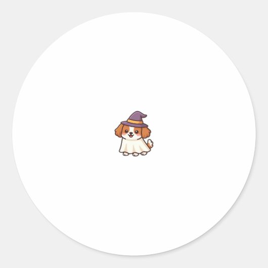 Niedlich Spooky Hund � Kawaii Halloween Welpenklas Runder Aufkleber (Vorderseite)
