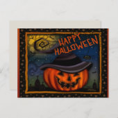 Niedlich Spooky Kürbislaterne Pumpkin Halloween Postkarte (Vorne/Hinten)