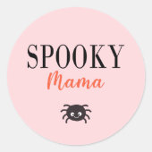 Niedlich Spooky Mama Family Halloween Spider Runder Aufkleber (Vorderseite)