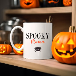 Niedlich Spooky Mama Family Halloween Spider Zweifarbige Tasse