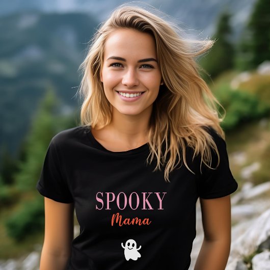 Niedlich Spooky Mama Halloween Ghost Dark Color T-Shirt