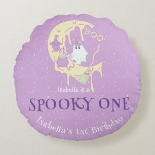 Niedlich Spooky One 1. Geburtstagskindermädchen Ha Rundes Kissen