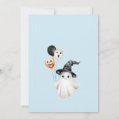 Niedlich Spooky One Blue Halloween Junge 1. Geburt Einladung (Rückseite)