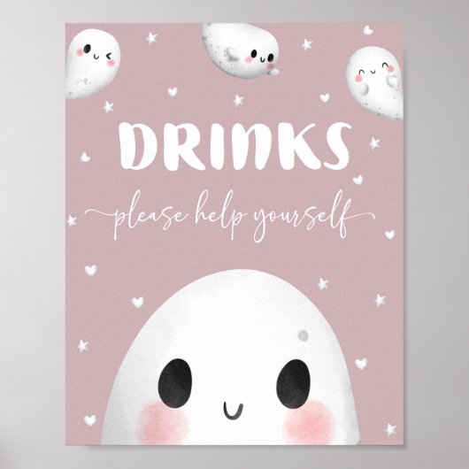 Niedlich Spooky One Halloween Drinks signieren Poster (Vorne)