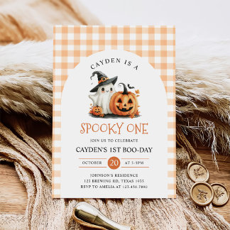 Niedlich Spooky One Halloween Ghost 1. Geburtstag Einladung