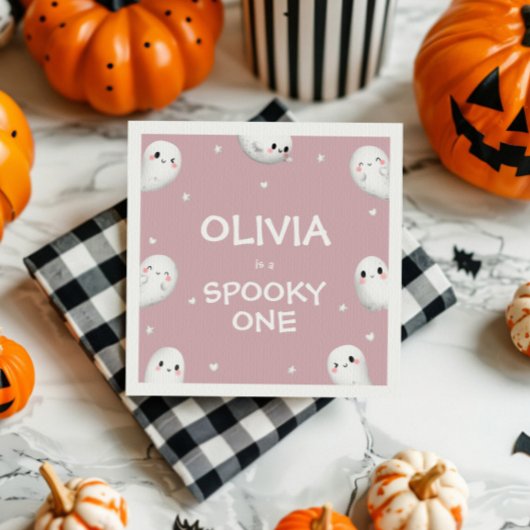 Niedlich Spooky One Halloween Girl 1. Geburtstag Serviette