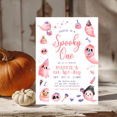 Niedlich Spooky One Pink Halloween Ghost 1. Geburt Einladung