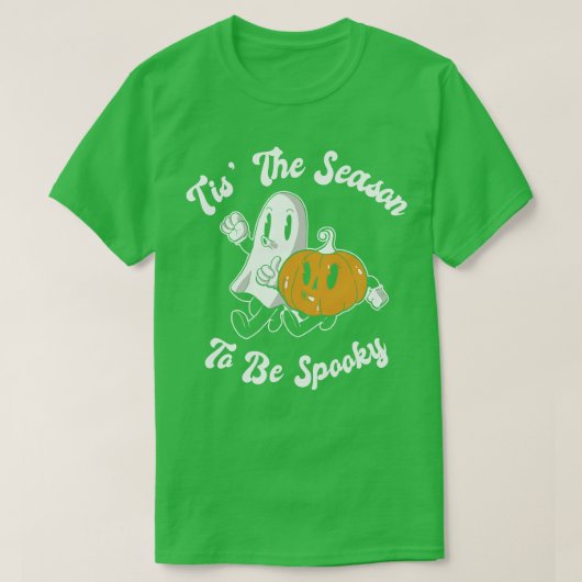 Niedlich Spooky Pumpkin Ghost Halloween-Saison T-Shirt (Design vorne)