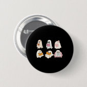 Niedlich Spooky Reading Book Halloween Fall Ghost Button (Vorne & Hinten)