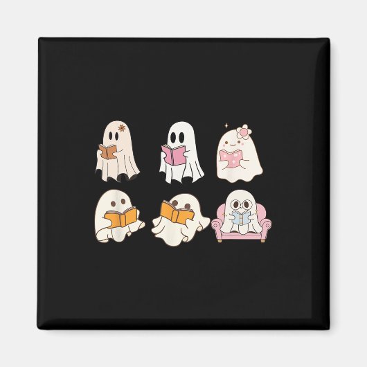 Niedlich Spooky Reading Book Halloween Fall Ghost Magnet (Vorne)