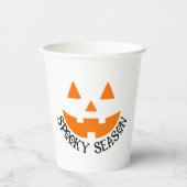 Niedlich Spooky Season Pumpkin Face Halloween Pappbecher (Vorderseite)