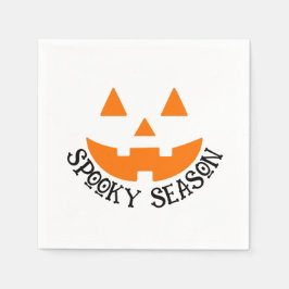 Niedlich Spooky Season Pumpkin Face Halloween Serviette