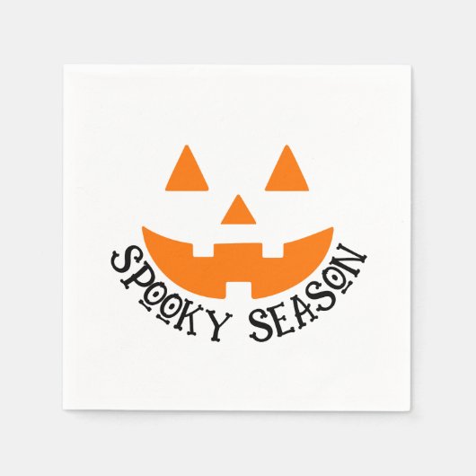 Niedlich Spooky Season Pumpkin Face Halloween Serviette (Vorderseite)
