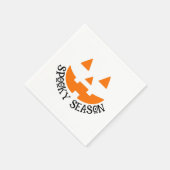 Niedlich Spooky Season Pumpkin Face Halloween Serviette (Ecke)