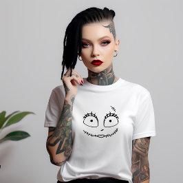 Niedlich Spooky Skelettface bei Frauen T-Shirt
